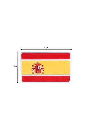 Ispanya Bayrağı Tasarımlı Alüminyum Sticker Etiket