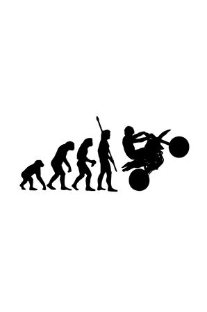 Insan Evrimi Motosiklet Otomobil Sticker Çıkartma Siyah