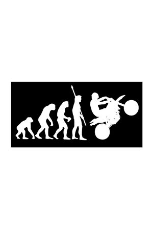 Insan Evrimi Motosiklet Otomobil Sticker Çıkartma Beyaz