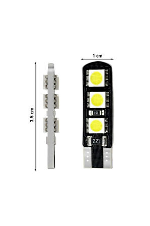 T10 Canbus Smd 5050 6 Ledli Evrensel Beyaz Led Tekli