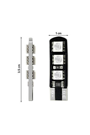 T10 Canbus Smd 5050 6 Ledli Evrensel Sarı Led Tekli