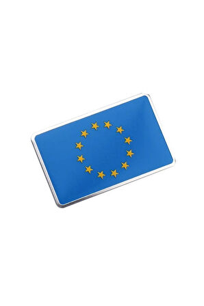 Avrupa Birliği Bayrağı Tasarımlı Alüminyum Sticker Etiket