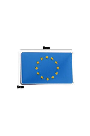 Avrupa Birliği Bayrağı Tasarımlı Alüminyum Sticker Etiket