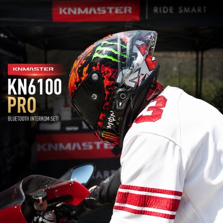 Knmaster KN6100 PRO Motosiklet Kask İnterkom Bluetooth Intercom Kulaklık Seti