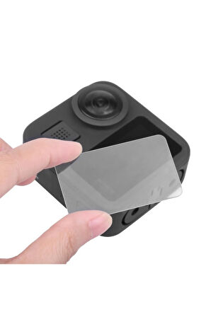 Gopro Max 360 Action Uyumlu Temperli Cam Ekran Koruyucu Ve Lens Koruma Kapağı Seti