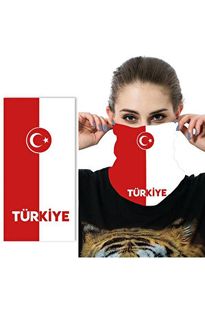 Türkiye Kırmızı Beyaz Ay Yıldız Buff Bandana Boyunluk Maske Türk Markası