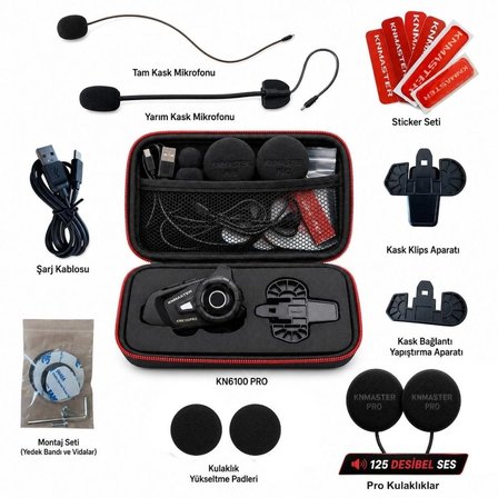 Knmaster KN6100 Bluetooth Motosiklet Kaskı Kulaklık Seti