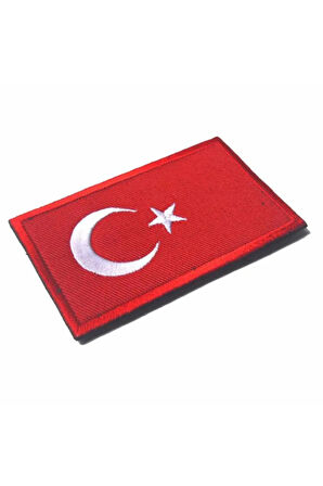 Türk Bayrağı Patch Kırmızı Nakış