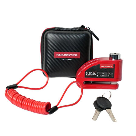 KNMASTER DL506A 6mm Alarmlı Disk Kilidi | Hatırlatma Kablosu ve Taşıma Çantası Hediye