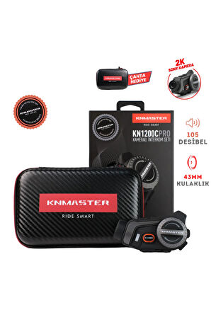 Kn1200C Pro Kameralı Motosiklet Kask Bluetooth Intercom Kulaklık Seti