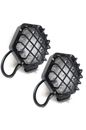 4 Adet 48w Altıgen Kafesli Siyah Kasa 16 Led Off Road Tekne Çalışma Lambası