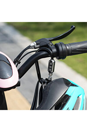 Lock 100 Şifreli Karabina Çok Amaçlı Motosiklet Kask Kilidi