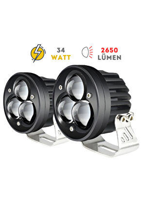Triplebird 34W Çift Renkli Motosiklet Led Sis Farı