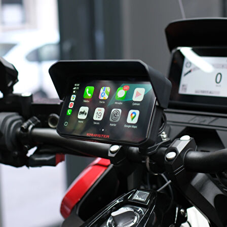 KNMASTER MOTOPLAY 1500 - 6.25'' TPMS Sensörlü Kablosuz CarPlay & Android Auto Destekli Motosiklet Multimedya Ekranı