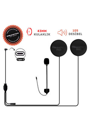 KN2300 Açık Kask Uyumlu  Mikrofon ve Kulaklık Intercom