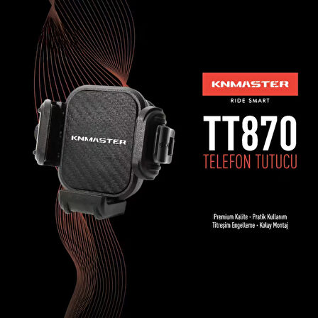  KNMASTER TT-870 Titreşim ve Hırsızlık Önleyici Motosiklet Telefon Tutucu