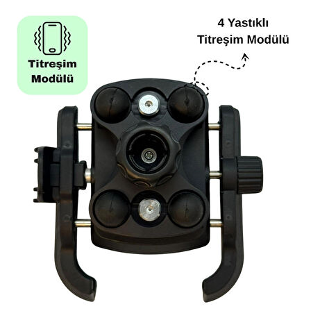 KNMASTER TT-400 Titreşim Önleyicili Motosiklet Telefon Tutucu