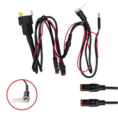 KNMASTER ED100 Pro B Röleli Tek Renk Sis Farı Kablo Tesisatı – Gidon Bağlantılı Aç/Kapat Düğmesi | Plug & Play