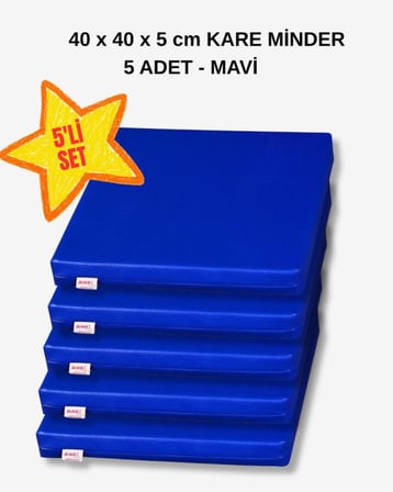 40 x 40 Kare Minder 5li Set - MAVİ