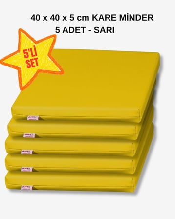 40 x 40 Kare Minder 5li Set - SARI