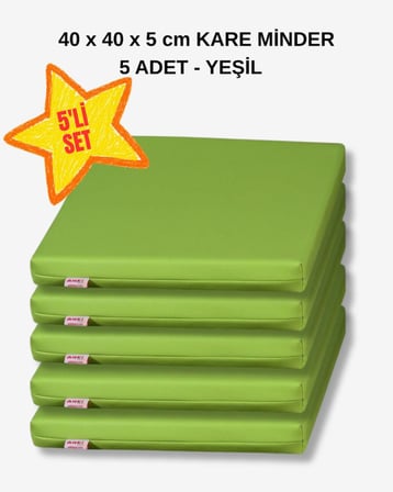 40 x 40 Kare Minder 5li Set - YEŞİL