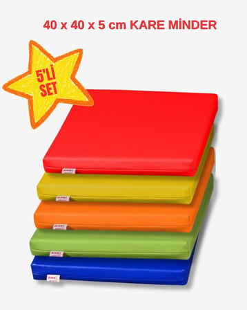 40 x 40 Kare Minder 5li Set - KARIŞIK RENKLER