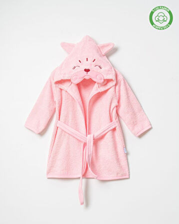 Kedicik Bornoz Pembe