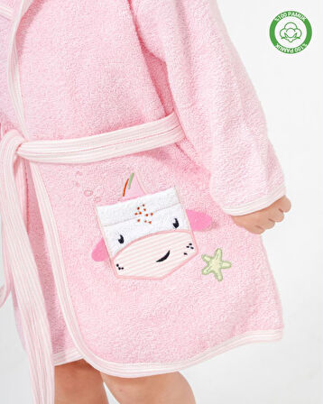 Balinalı Bornoz Pembe - Pembe