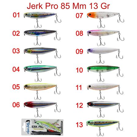 Aqua Salty Jerk Pro 85mm 13 gr 08 Pembe Transparan