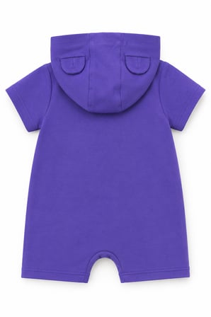 Kapüşonlu Ocean Baskılı Kısa Kollu Unisex Bebek Tulum 10231