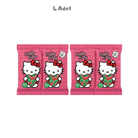 Hello Kitty Ekşi Karpuz Aromalı Yumuşak Şeker 80 Gr. 4 Adet