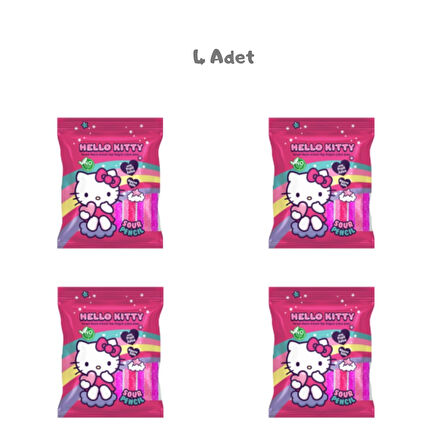 Hello Kitty Sour Belt Rainbow Meyve Ar.Ekşi Şerit Şeker 80 Gr. 4 Adet