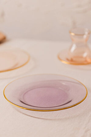 Five O Clock 6'lı Cam Pasta Tabağı Seti 19 Cm