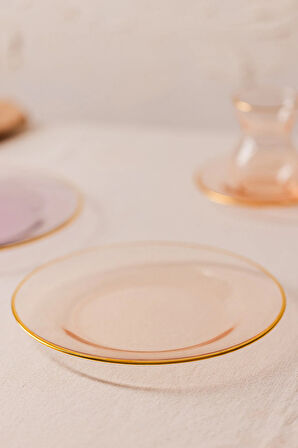 Five O Clock 6'lı Cam Pasta Tabağı Seti 19 Cm