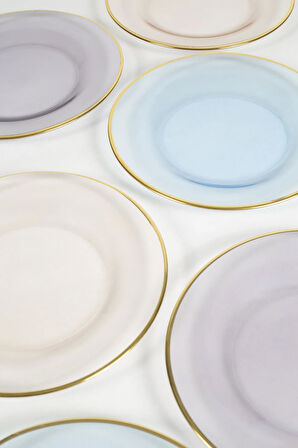 Five O Clock 6'lı Cam Pasta Tabağı Seti 19 Cm