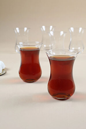 Pure İthal İnce Cam 6'lı Çay Bardağı Seti 120 cc