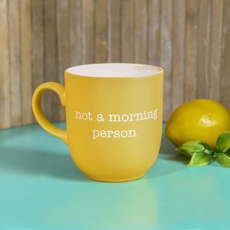 Rakle Not A Morning Person Kupa - Sarı - 400 ml