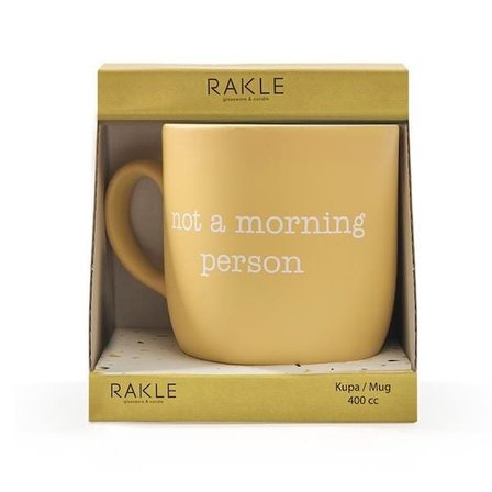 Rakle Not A Morning Person Kupa - Sarı - 400 ml