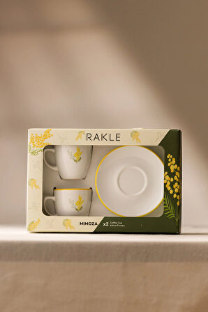 Mimoza Seramik 2'li Kahve Fincan Takımı 110 cc