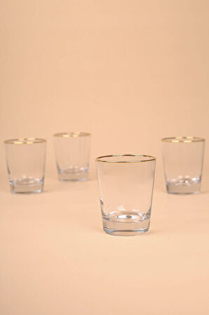 Pure Altın Yaldızlı 4'lü Su Bardağı Seti 275 cc