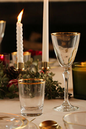 Pure Altın Yaldızlı 4'lü Su Bardağı Seti 275 cc