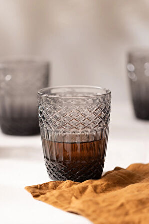 Vega 4'lü Su Bardağı Seti Füme 300 cc