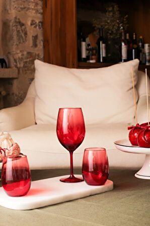 Larc 4'lü Su Bardağı Seti Kırmızı 350 cc