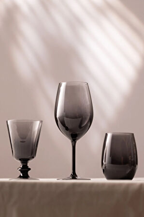 Larc 4'lü Ayaklı Su Bardağı Seti Füme 220 cc