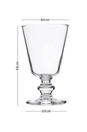 Larc 4'lü Ayaklı Su Bardağı Seti Füme 220 cc