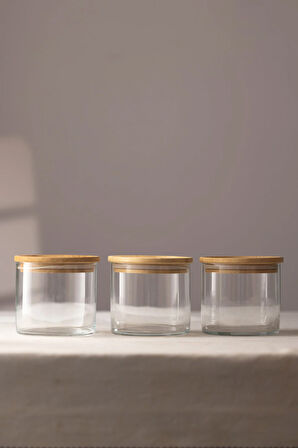 Sade 3'lü İstiflenebilir Kavanoz Seti 620 cc