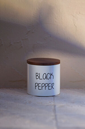 Nero Seramik Ahşap Kapaklı 3'lü Baharatlık Seti 345 cc