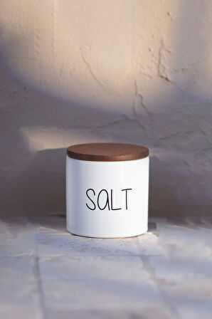 Nero Seramik Ahşap Kapaklı 3'lü Baharatlık Seti 345 cc