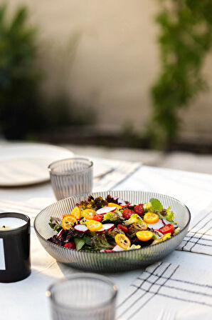 Splendid Cam 2'li Salata Kasesi Seti Füme 25 cm - 30 cm