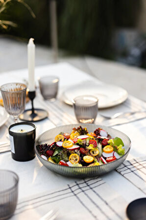 Splendid Cam 2'li Salata Kasesi Seti Füme 25 cm - 30 cm